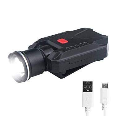 Imagem de FISHNU 500 lúmens de luz de encaixe, USB recarregável de luz de LED, sem anel vermelho e liga de alumínio zoom cabeça de beisebol lâmpada, clipe firme projetado holofote