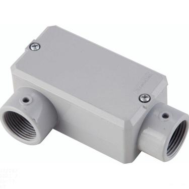 Imagem de Condulete fixo 1" tipo "LR" - com tampa / rosca BSP / com pintura eletrostática a pó Tramontina