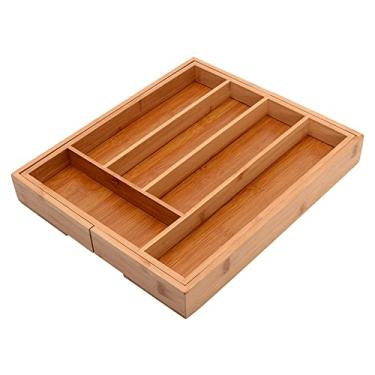Imagem de Mimo Style, Porta Talher Gaveta Extensivel de Cozinha EcoKitchen, Bambu, 42cm