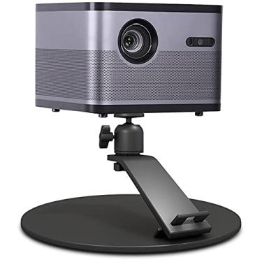 Imagem de ONGHSD Suporte para projetor de mesa para cima/para baixo, rotação de 90 graus para esquerda/direita, rotação de 360 graus, suporte para projetor de mesa preto para home office, estúdio, prateleira de