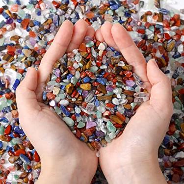 Imagem de MAIBAOTA Pedras decorativas de cristais de cura dos 7 chacras pedra natural reiki, quartzo, pedra, aquário, pedra, cascalho, enchimento para tanque de peixes, pedras pequenas decorativas (200 gramas)