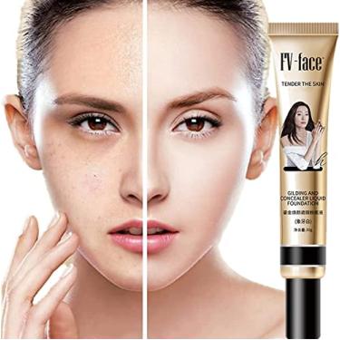 Imagem de Fv Concealer Foundation, Fv Foundation, Fv Tender the Skin Foundation, Base de cobertura total, corretivo à prova d'água duradouro maquiagem nude hidratante pigmento CC base líquida