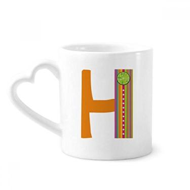 Imagem de H Alfabeto Laranja Frutas Padrão Bonito Caneca Café Cerâmica Copos Copo Coração Vidro