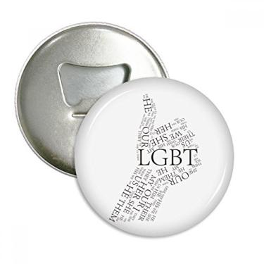 Imagem de Emblema multifuncional LGBT com bandeira de arco-íris ótimo abridor de garrafas e ímã de geladeira