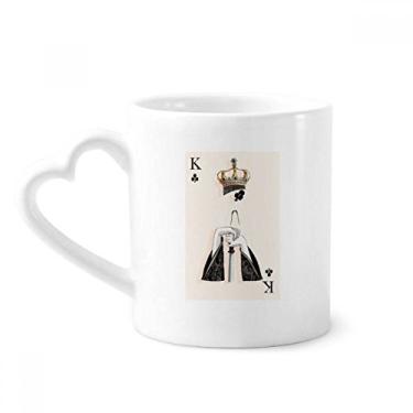 Imagem de Baralho de cartas Club K padrão caneca café cerâmica copo de coração de vidro