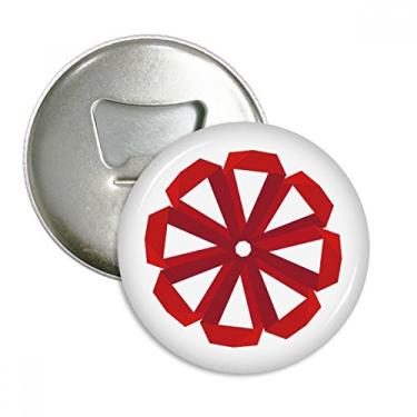 Imagem de Abridor de garrafas vermelho abstrato flor de natal origami ímã de geladeira emblema multifuncional