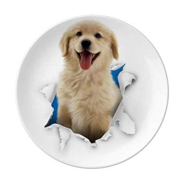 Imagem de Animal Paper Breaks Shock Puppies Prato Decorativo Porcelana Salver Louça Prato de Jantar