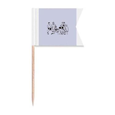 Imagem de Sinalizadores de palito de dente sênior de propaganda educacional vermelha chinesa para marcação de rotulagem para bolo de festa e comida placa de queijo