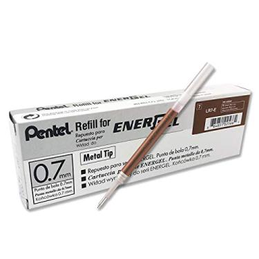 Imagem de Pentel Refil de tinta para caneta de gel retrátil EnerGel RTX pacote com 12, 0,7 mm, ponta média, marrom (LR7-E)