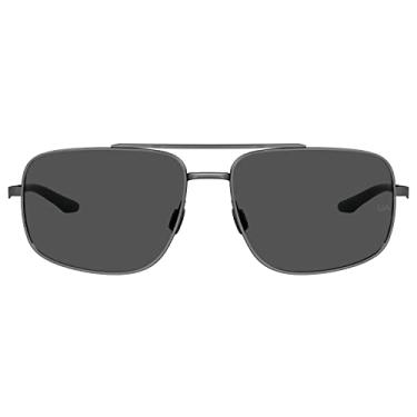 Imagem de Óculos de sol masculino Under Armour UA Impulse Square, preto escuro brilhante, 59 mm