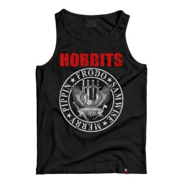 Imagem de Camiseta Regata Hobbits O Senhor Dos Anéis Camisa Filme Geek Tamanho:G;Cor:Preto