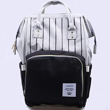 Imagem de Mochila multifunções para troca de fraldas, mochila para fraldas para bebês 27 * 21 * 40cm Design de fivela suspensa para mamãe e papai Alta capacidade