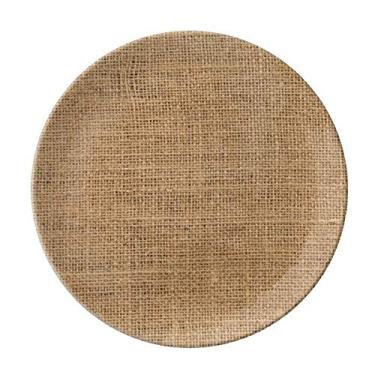 Imagem de Tecido de malha de linho Kahki abstrato prato decorativo de porcelana salver louça de jantar