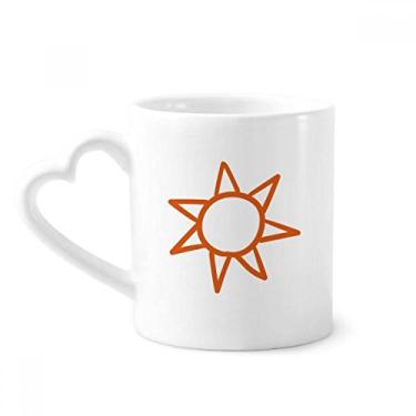 Imagem de Caneca de cerâmica para café com pintura à mão laranja para clima