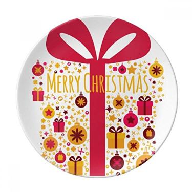 Imagem de Prato de Natal transparente com estampa de festival, prato decorativo de porcelana salver talheres, prato de jantar