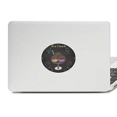 Imagem de Adesivo de notebook com três bolas de sorvete de vinil com emblema gráfico de laptop