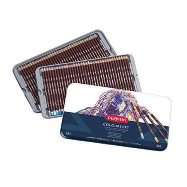 Imagem de Derwent - Lápis de Cor Permanente Coloursoft 72 Cores Estojo Lata Derwent, 701029