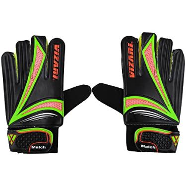 Imagem de Vizari Luvas júnior para proteção e aderência | Luvas de goleiro de futebol juvenil tricolor com pulseira elástica para ajuste seguro | Luvas de goleiro com suporte de dedo com amortecimento de espuma