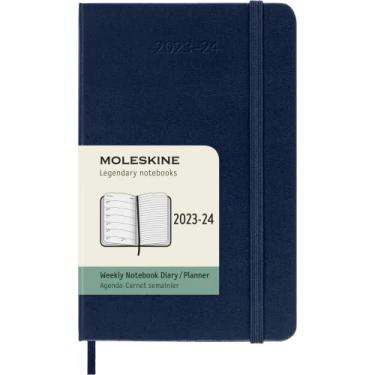 Imagem de Moleskine 2023-2024 Weekly Planner, 18M, Pocket, Sapphire Blue, Hard Cover (3.5 x 5.5)