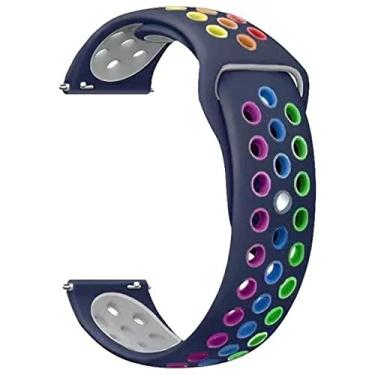 Imagem de Pulseiras esportivas NSmart Smartwatch 22mm ou 20mm compatível com Samsung Galaxy Watch 3 45mm - 41mm - Galaxy Watch 46mm - Gear S3 Frontier - Amazfit GTR 2 / GTR 3 / GTS / GTS 2 / GTS 3 / GTS mini - Stratos 2 / Stratos 3 - Pace - Hawei GT - Nandos_Store (20mm, Azul colorful)