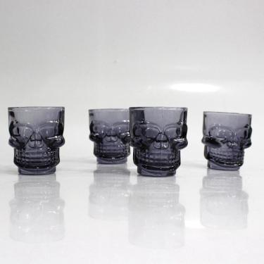 Imagem de Kit Jogo 04 Copos Shot Caveira Skull Vidro Bar Tequila 42ml