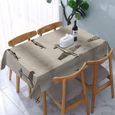 Imagem de Pano De Mesa Retangular Retangular Resistente À Água Para Avião Segunda Guerra Mundial Capa De Mesa Para Cozinha Decoração De Jantar Lavável, 183 X 137 Cm,Avião Da Segunda Guerra Mundial Avião,54"