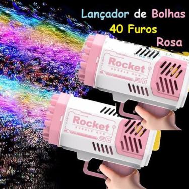 Imagem de Lançador Bolhas De Sabão Luz Led Arminha Bazooka  40 Furos - Rocket
