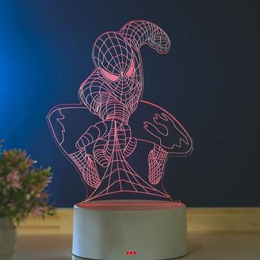 Imagem de PopLumos - Luminária led 3d / abajur de mesa - Homem Aranha