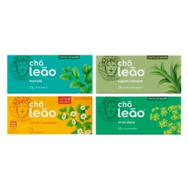 Imagem de Combo Chá Leão da Linhas Ervas 4 Caixas de 25 un - 100 Sachês NÃO EMBALADOS INDIVIDUALMENTE