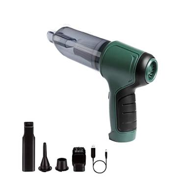 Imagem de Riloer Aspirador de pó portátil sem fio, 9.000 Pa, 3 tipos de bocais, aspirador de carro, aspirador recarregável de 120 W, aspirador de mão de baixo ruído para carro, animal de estimação, migalhas, laptop verde