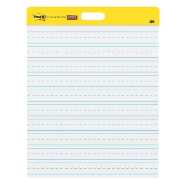 Imagem de Bloco de cavalete Post-it, 50,8 cm x 58,4 cm, branco com linhas, 20 folhas/bloco, 2 blocos, suportes com tiras de comando incluídas (566PRL)
