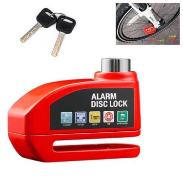 Imagem de Trava de Disco Freio Cadeado Moto Sensor Alarme Sonoro 110db Anti Furto Roubo Motocicleta Bike Bicicleta Segurança Proteçao Sirene Potente