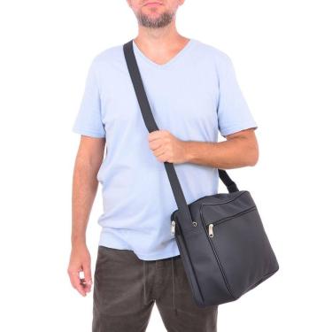 Imagem de Pasta Bolsa Masculina Alça Transversal Para Carteiro e Notebook Alta Qualidade Trabalho Dia a Dia