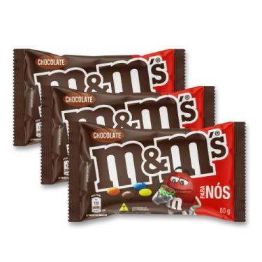 Imagem de M&Ms Chocolate Ao Leite Mars Kit 3 Unidades De 80G