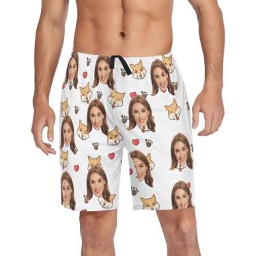 Imagem de Calças de pijama personalizadas de osso com estampa de pata de cachorro para homens calças de pijama de flanela masculinas com bolsos para adultos presentes de namorado P, Camiseta com estampa de