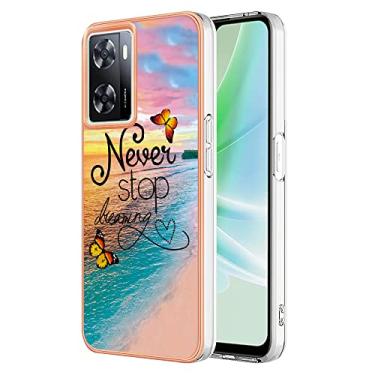 Imagem de NVWA Capa compatível OnePlus Nord N300, TPU IMD personalizado borboleta borda dourada capas de telefone finas à prova de arranhões à prova de choque capa protetora traseira para Realme Narzo 50 5G /