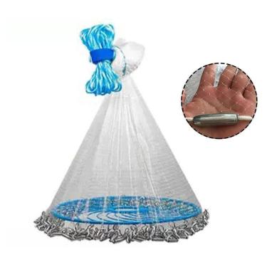 Imagem de Tarrafa Chinesa Rede Pesca Pescaria 4 Metros Disco Malha 5 Mar Peixe Multifilamento Resistente