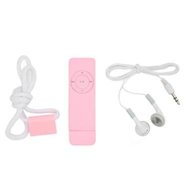 Imagem de MUNEFE Leitor de música, leitor de MP3, mini leitor de música de 64 GB para estudantes em viagens de corrida e deslocamento ou viagem (rosa)