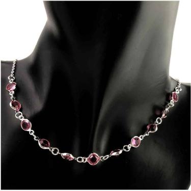 Imagem de Colar Choker Tiffany Ponto de Luz Pedras Cristais Folheado a Prata gargantilha Prateado Tifany Tendência Moda Feminina