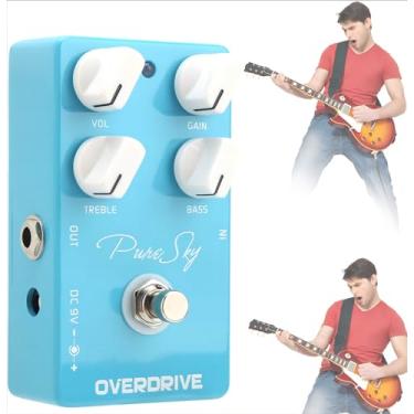 Imagem de VEDO Pedal de guitarra MIMIDI CP-12 Pure Sky, overdrive limpo e altamente puro, design true bypass, 9V Caline Sky OD Efeito Overdrive puro Acessórios para pedais Instrumentos Musicais Infantis