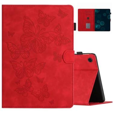 Imagem de Dteck Capa borboleta para tablet Samsung Galaxy Tab A9 Plus 2023 (SM-X210/X216) - Capa de couro leve com [hibernar automático/suporte/compartimentos para cartão], capa protetora fina e fofa de desenho