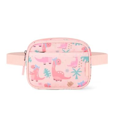Imagem de Choco Mocha Pochete infantil para meninas, pochete infantil de 2 a 4 anos, bolsa de cinto para meninas pequenas, Dinossauro - rosa, One Size, Dinossauro rosa