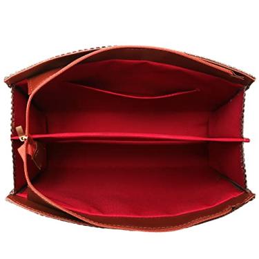 Imagem de Bolsa Feminina Grande Executiva De Ombro + Bolsa Festa Tiracolo Corrente Clutch + Carteira Karina Rosa (Caramelo)