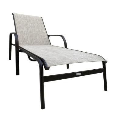 Imagem de Espreguiçadeira Reclinável 72x193cm Alumínio com Tela Cannes Portinaty Café/bege