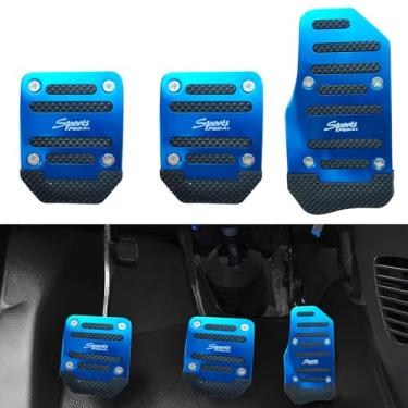 Imagem de Flygun Conjunto de 3 almofadas de pedal antiderrapantes para carro, capas de pedal de acelerador, protetores de pedal de freio de carro, acessórios universais de substituição para automóveis, para a