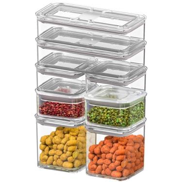 Imagem de Kit de Potes Herméticos Organizadores Empilháveis Modo 8 peças - Coza