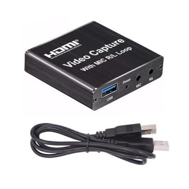 Imagem de Placa de captura de vídeo HDMI, adaptador de captura USB 3.0, conversor de vídeo compatível com 1080p para gravação de videogame, transmissão ao vivo, transmissão
