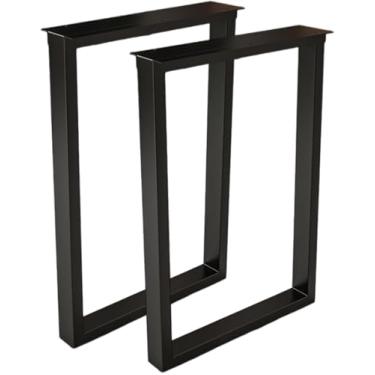Imagem de Conjunto de 2 pernas de mesa de metal para serviços pesados, pernas de tubos industriais, pernas de mesa de aço de metal, móveis DIY, pernas de móveis para jantar e bancada de mesa de centro