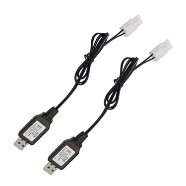 Imagem de Carregador de bateria de substituição de 9,6 V para bateria recarregável Nerf Rival/RC Car/Airsoft/NiCd – Cabo USB conector padrão Tamiya (pacote com 2)