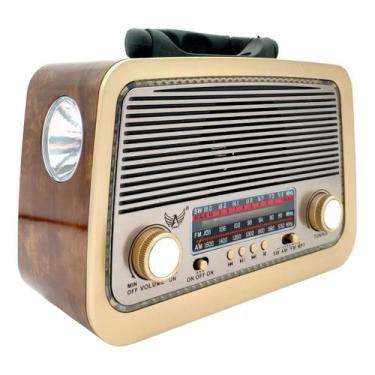Imagem de Rádio Retro Vintage Am Fm Sw Usb Bluetooth Bateria Recarregavel Aux Sd